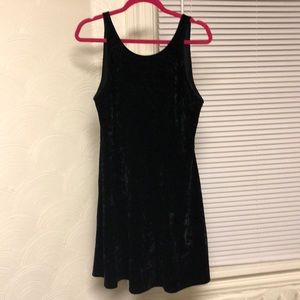 Velvet deep V back dress